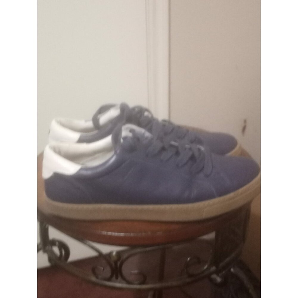 Coach Leather Court Sneaker Men’s Size 10.5 D Blue Lace Up Shoes
